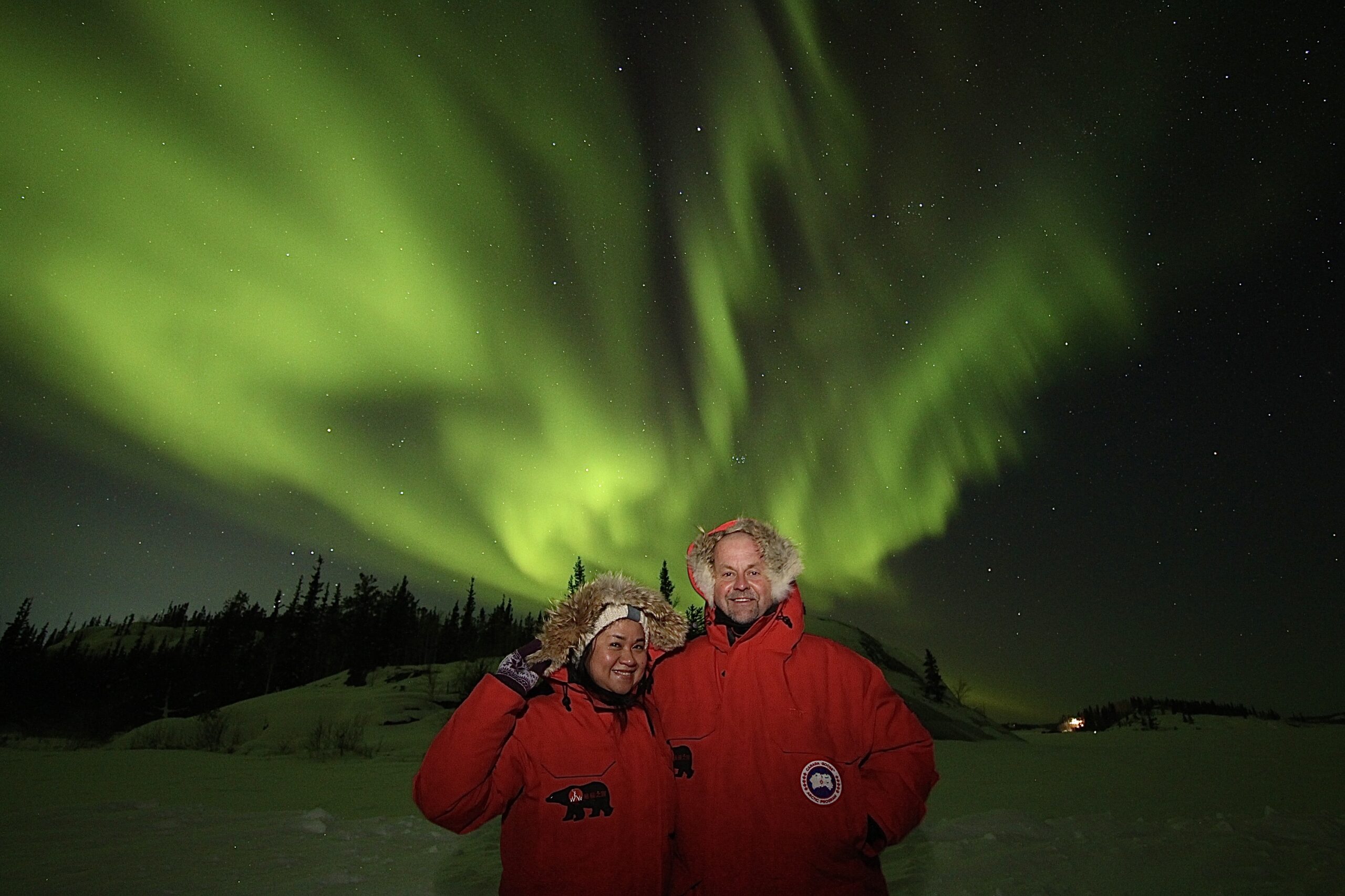 Guests join our Aurora Hunting tours and see amazing Aurora Borealis in Yellowknife with North Star Adventures