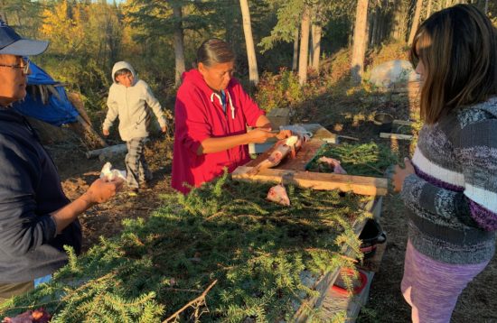 Guest see traditional fish camp on Our Dene Culture package with North Star Adventures