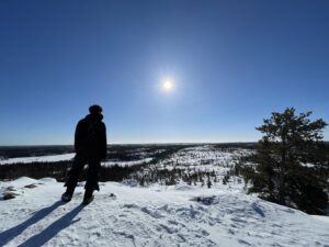 Guests enjoy winter nature hike in Yellowknife with North Star Adventures
