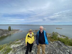 Guests enjoying boat tour on the Great Slave Lake with North Star Adventures