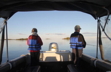 great slave lake fishing tour, yellowknife tours, happy clients on north star adventures fishing tour