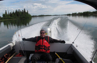 great slave lake fishing tour, yellowknife tours, happy clients on north star adventures fishing tour