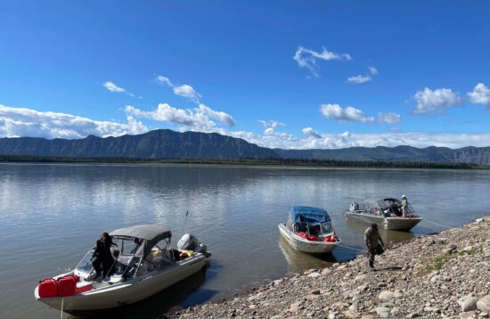 Guests enjoy the spectacular view of the North Nahanni River on their Mackenzie Arctic Expedition to the Arctic Ocean with North Star Adventures