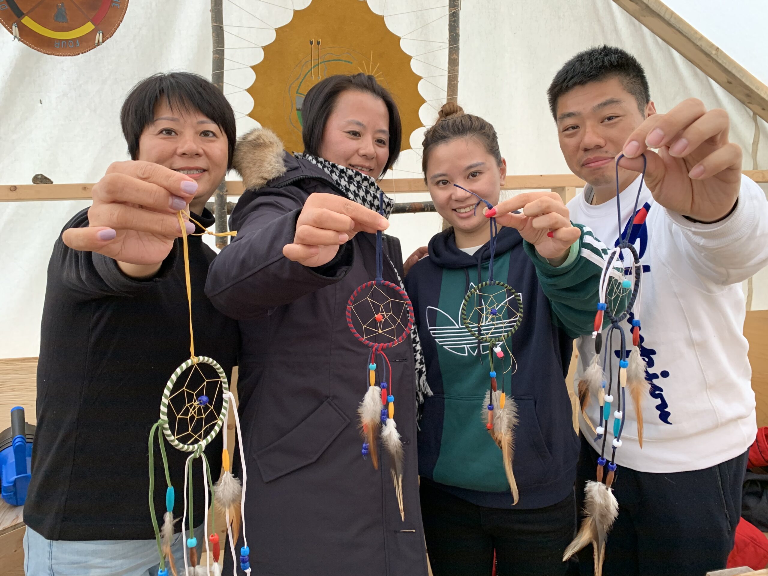 More wonderful guests make their own dreamcatcher with North Star Adventures on our Cultural Workshops in our downtown office in Yellowknife.